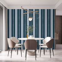 The dining room is finished with the Scallop & Dot Vertical Harmony Wallpaper⁠.