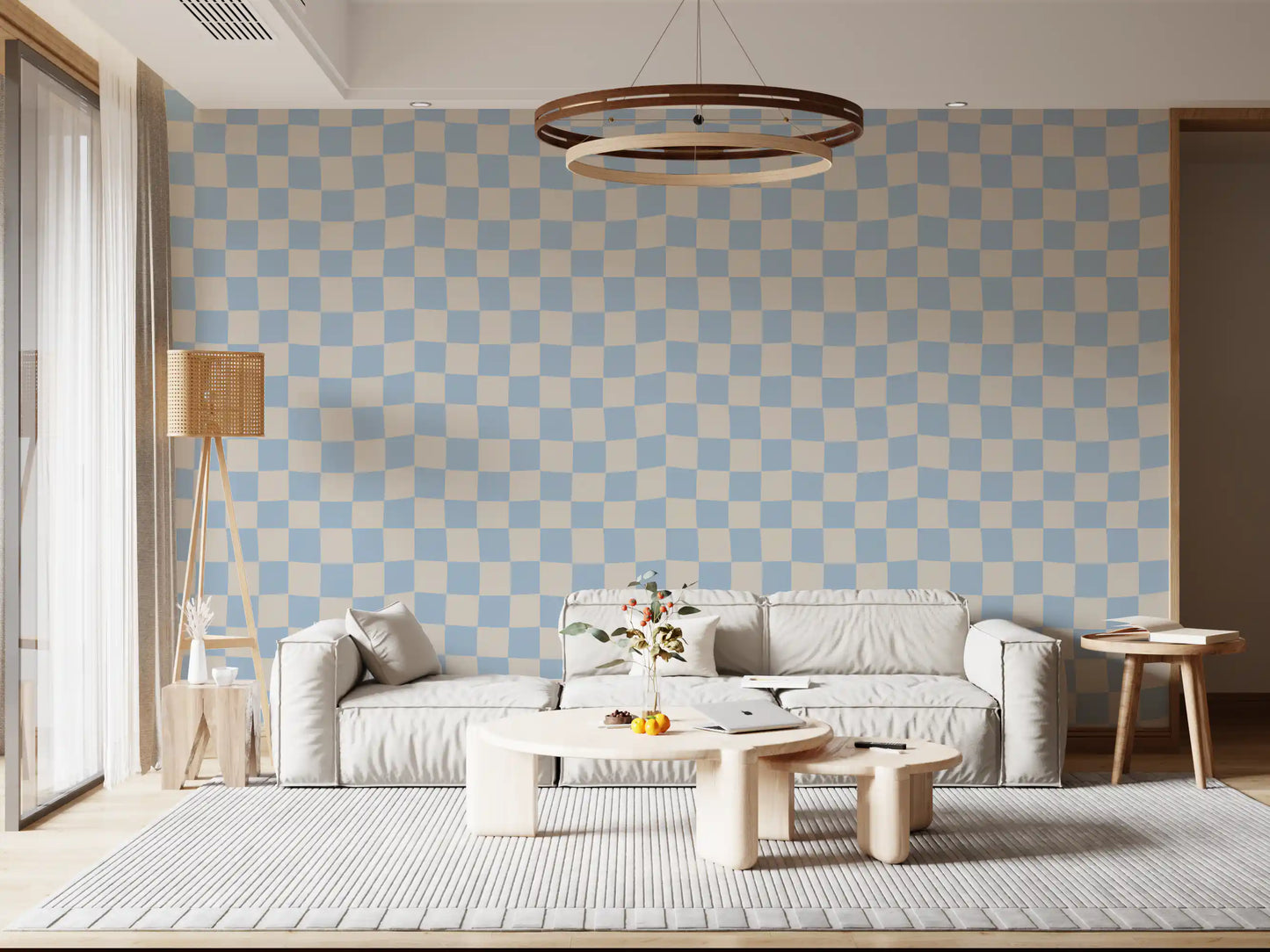 Hallway area highlighted by the Azure wallpaper.