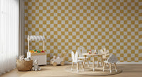 Modern geometric appeal defines the Checks wallpaper aesthetic in this image.