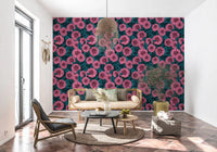 Lush foliage on the leaves wallpaper complements the interior of a relaxing Lounge area.