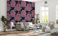 Relax inside a modern lounge outfitted perfectly with this Lilac Wallpaper motif.