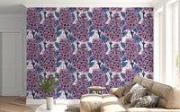 Dense purple clusters define the repeating pattern of this lilac wallpaper.