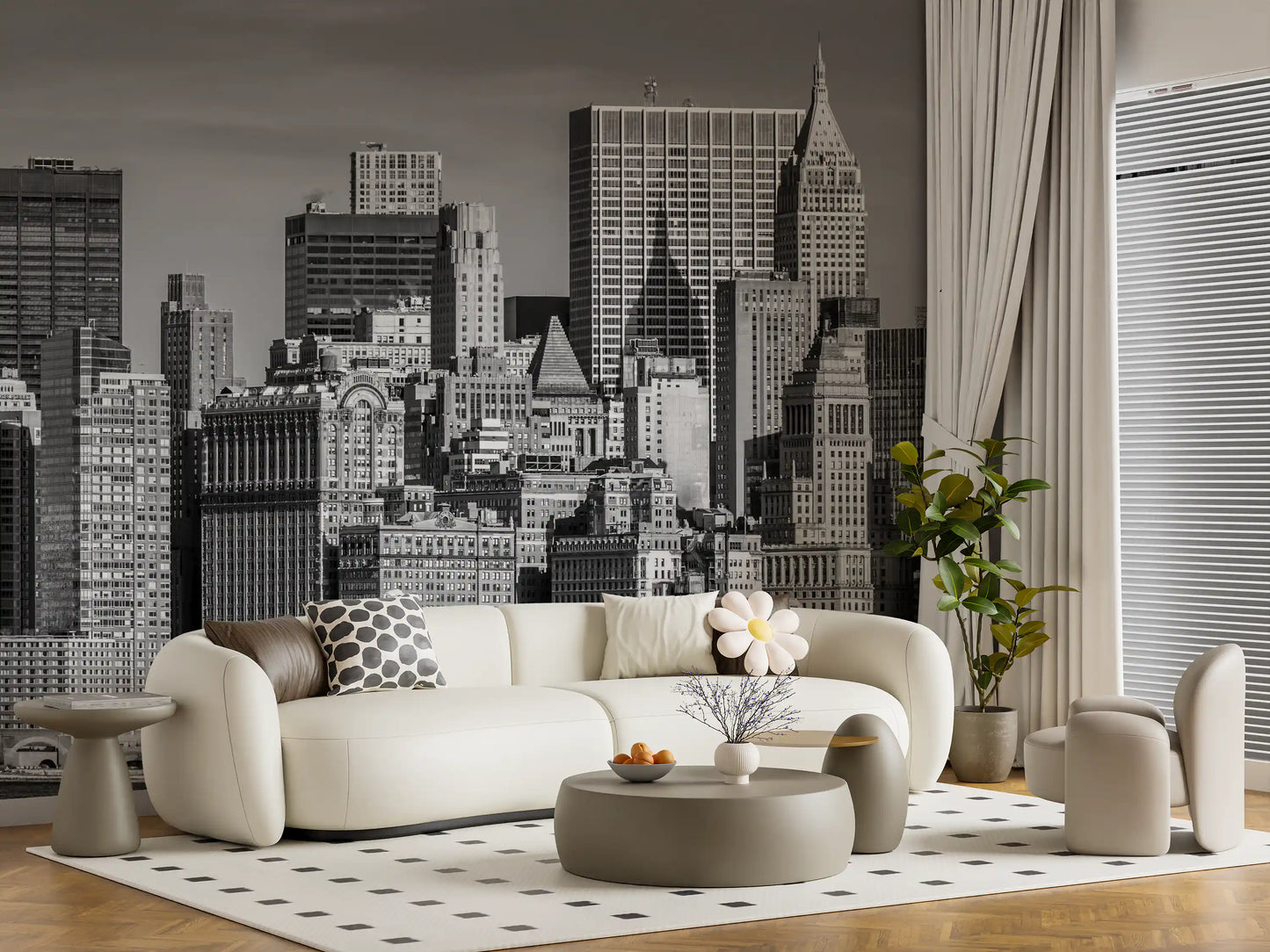 Manhattan Monochrome Majesty Wall Mural
