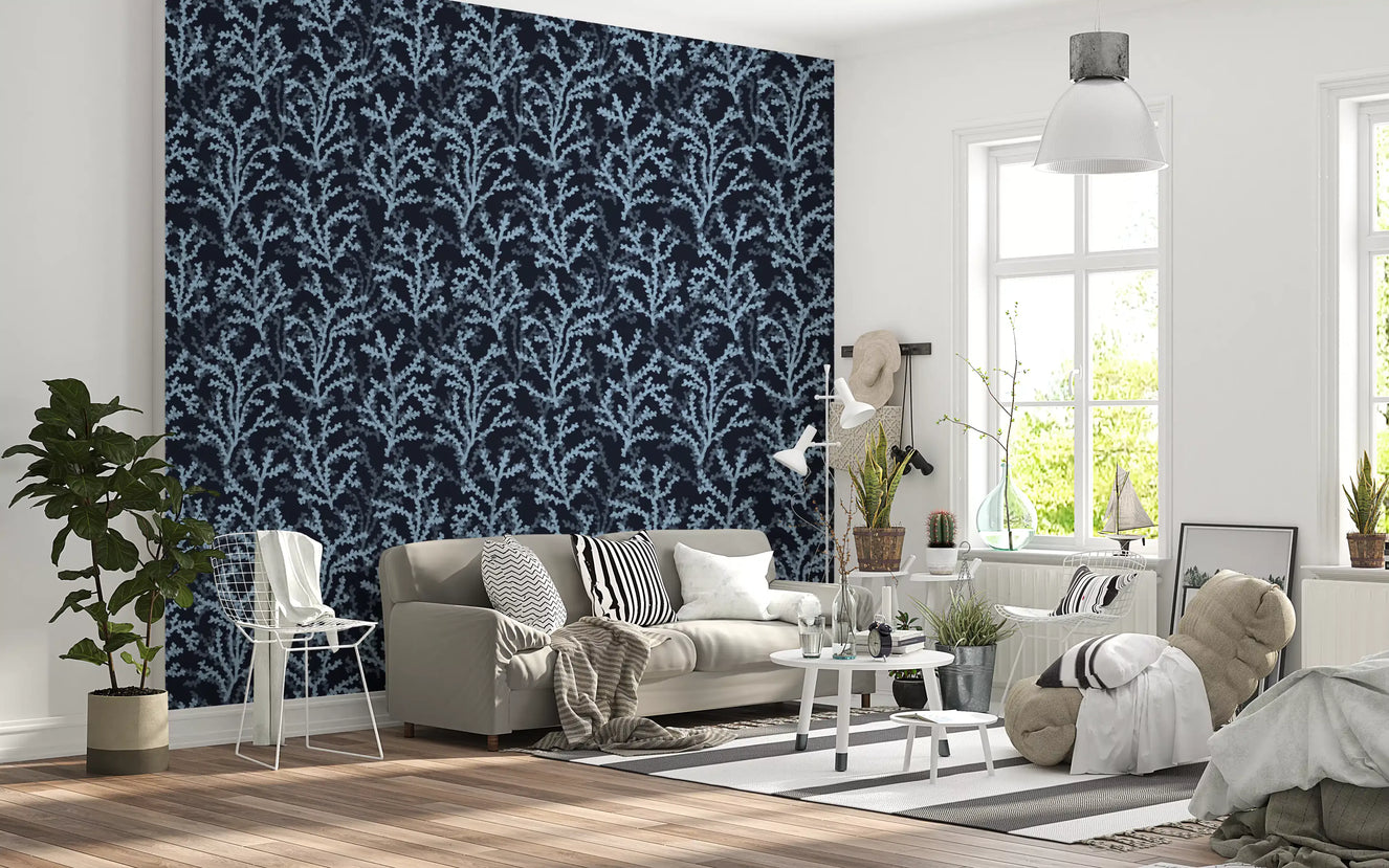 Painted Coraline Dreaming Blue Dark Wallpaper⁠