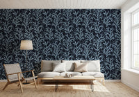 the Painted wallpaper texture dominate vertical organic shapes