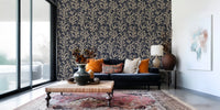 Hallway set against the Coraline Sand Dark branching reef wallpaper