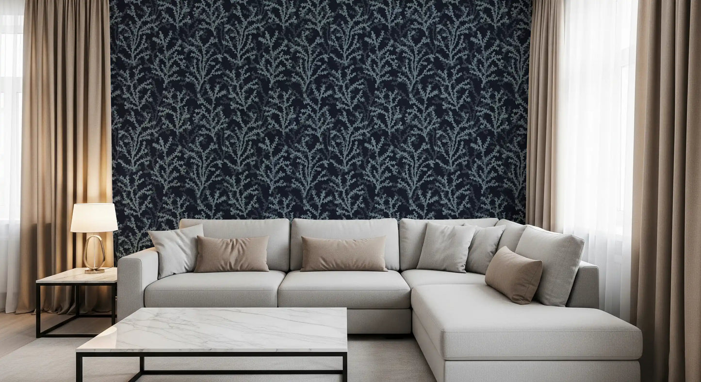Painted Coraline Slate Gray Dark Wallpaper⁠