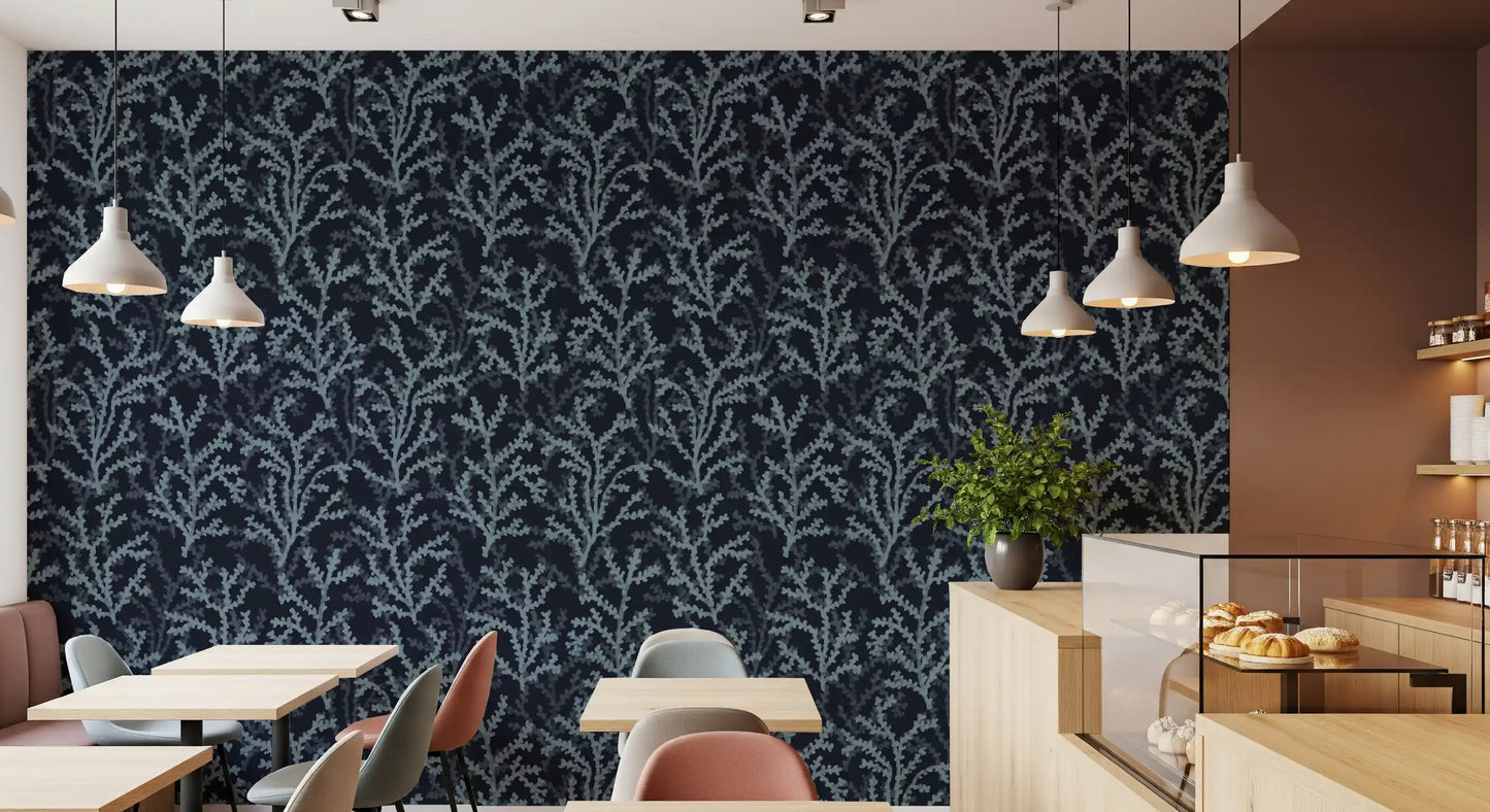 Painted Coraline Slate Gray Dark Wallpaper⁠