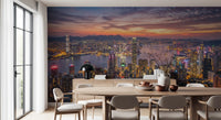 Dining room interiors pair beautifully with the vast Harbour wall mural.