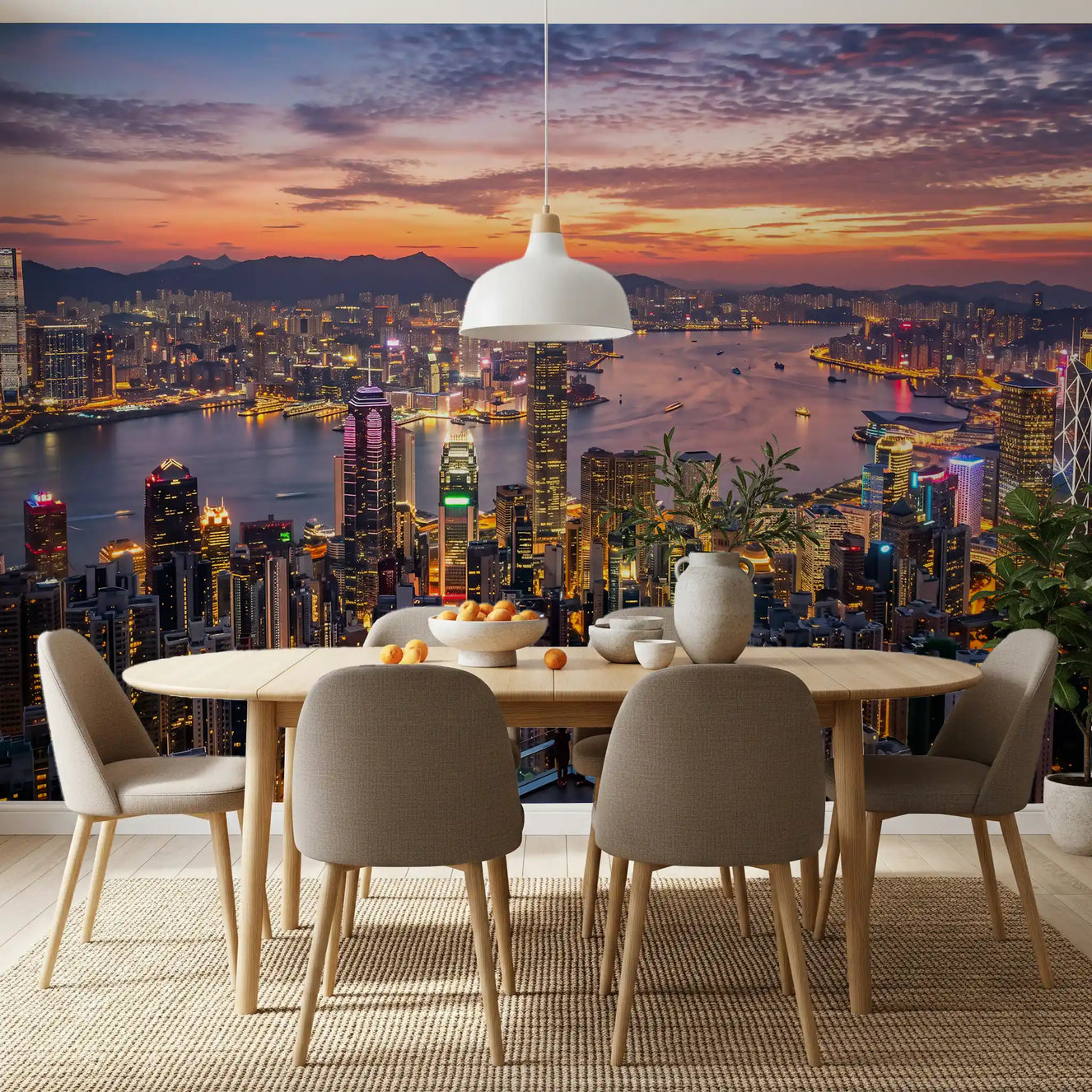 Victoria Harbour Twilight Wall Mural