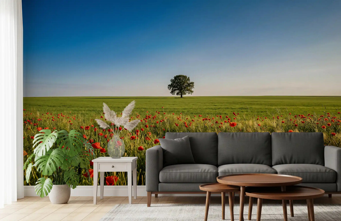 Vibrant Meadow Horizon Wall Mural