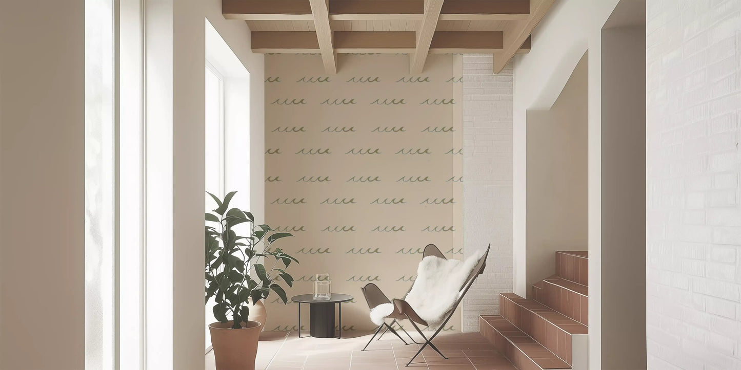 Home with Sand Wave Wallpaper and relaxed coastal wallpaper styling