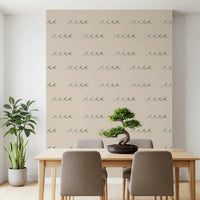 Minimal boho coastal wallpaper featuring airy sand wave shapes