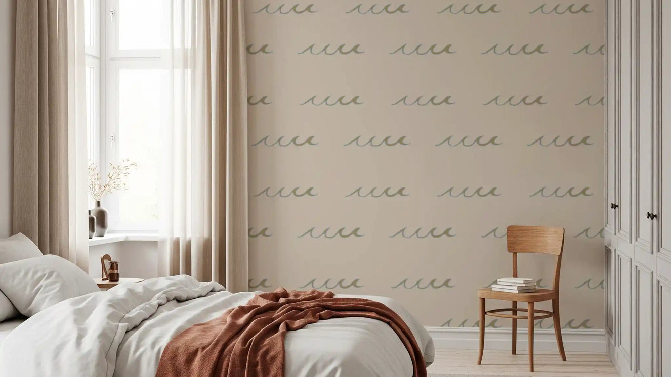 Sand Wave Wallpaper Boho Coastal Wallpaper⁠