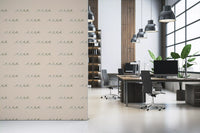 Office area with Wave Wallpaper in a light sand boho design