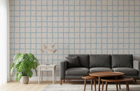Boho Coastal Wallpaper with soft grid blocks and clean minimal movement