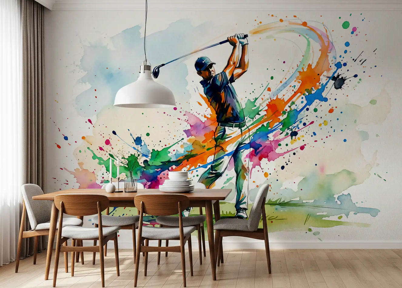 Dynamic Golf Splash Wall Mural