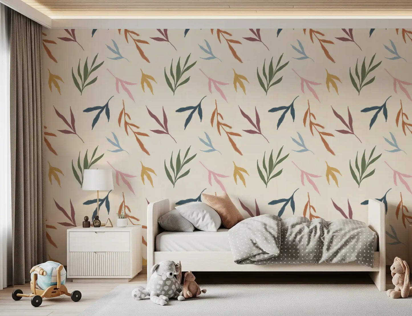 Tropical Painted Leaves Wallpaper⁠
