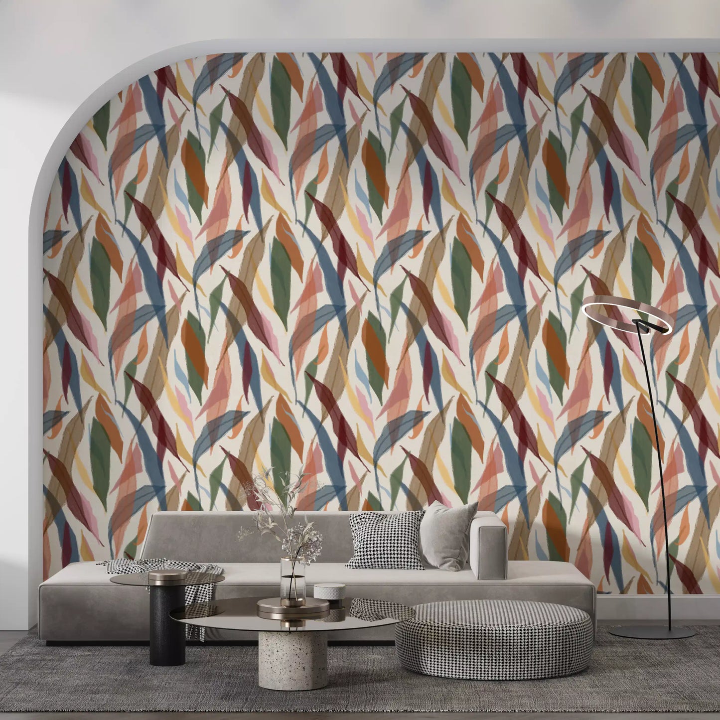 Tropical Painted Foliage Wallpaper⁠