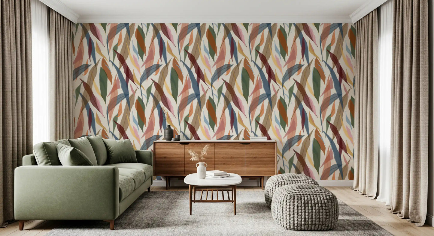 Tropical Painted Foliage Wallpaper⁠