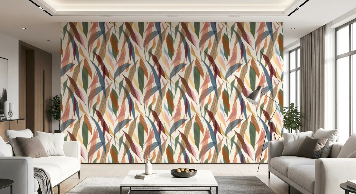 Tropical Painted Foliage Wallpaper⁠