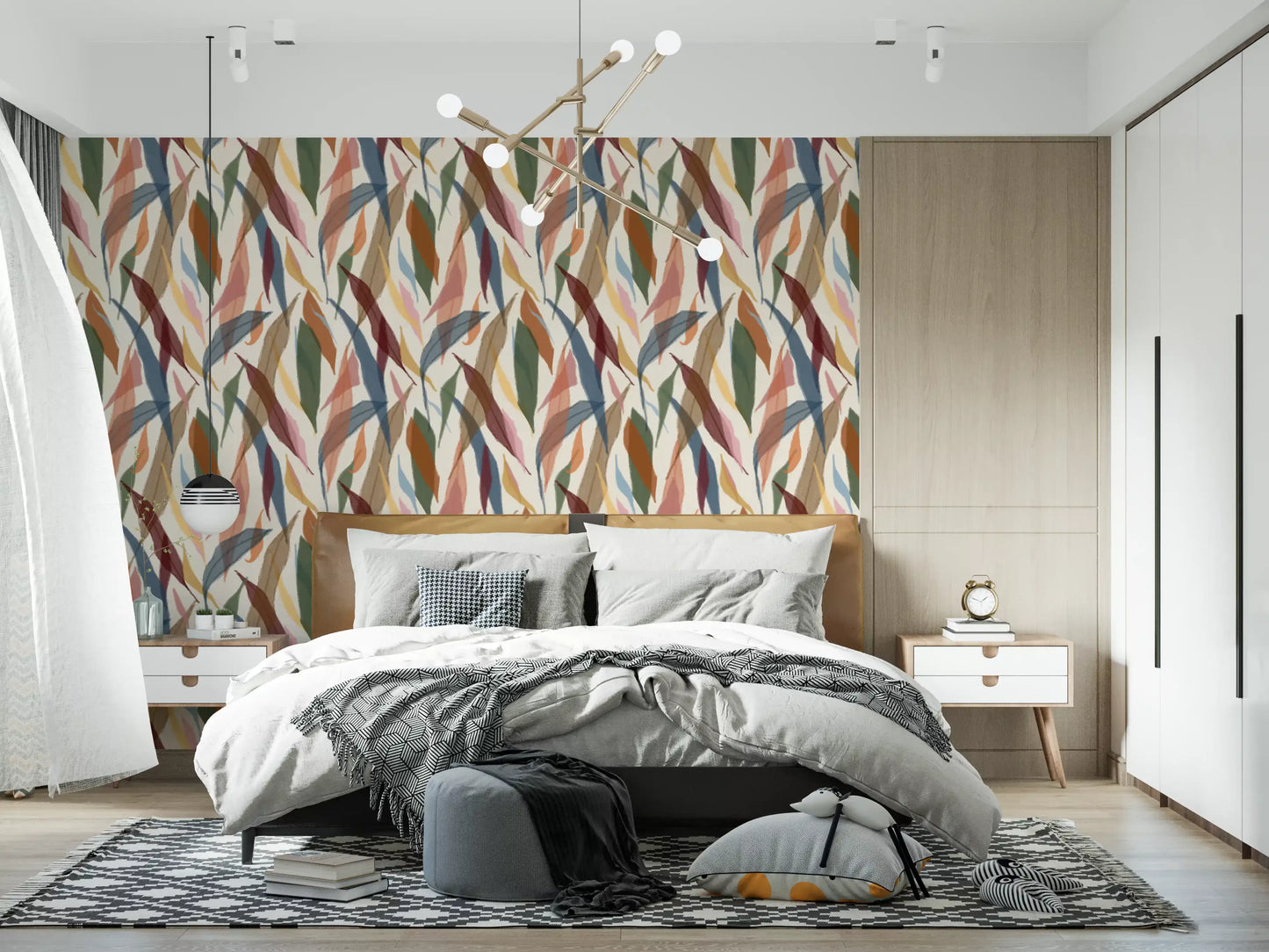 Tropical Painted Foliage Wallpaper⁠