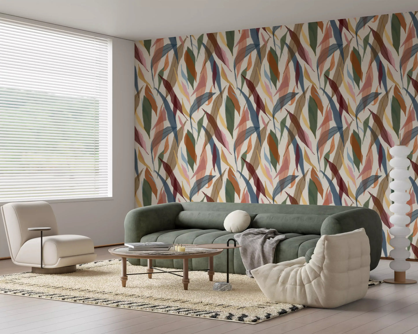 Tropical Painted Foliage Wallpaper⁠