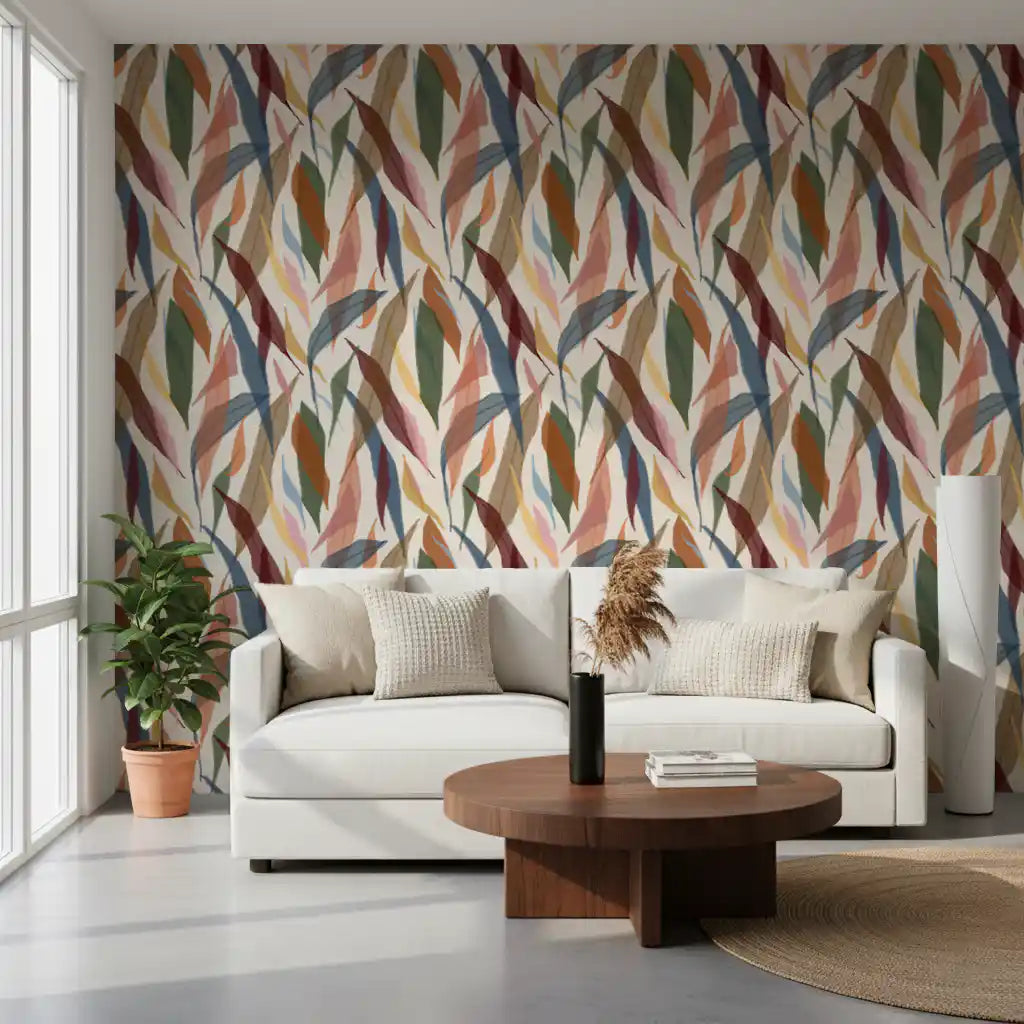 Tropical Painted Foliage Wallpaper⁠