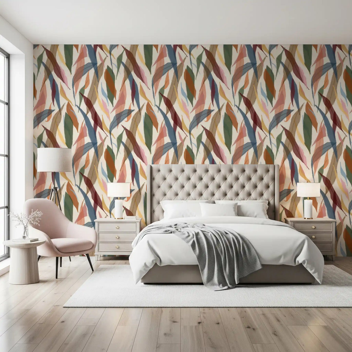 Tropical Painted Foliage Wallpaper⁠