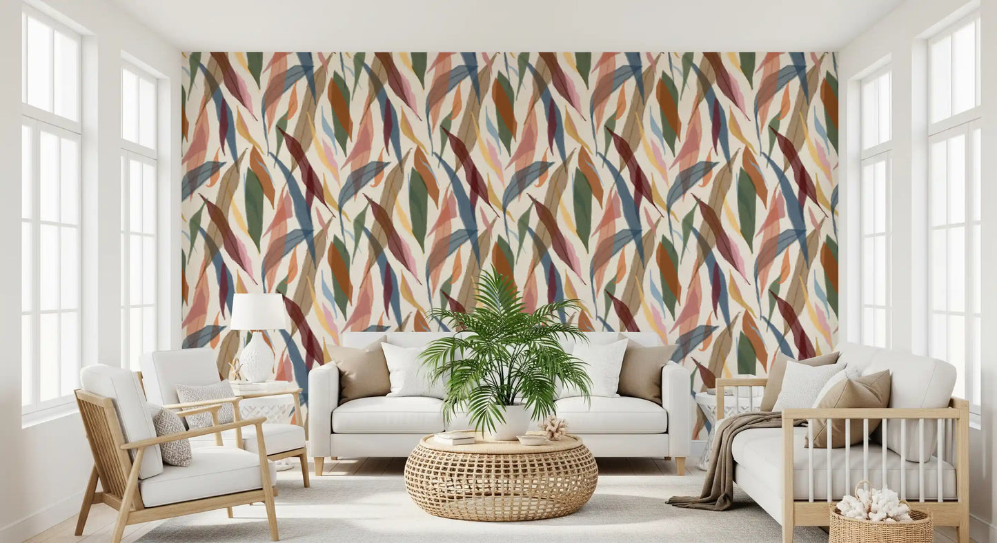 Tropical Painted Foliage Wallpaper⁠