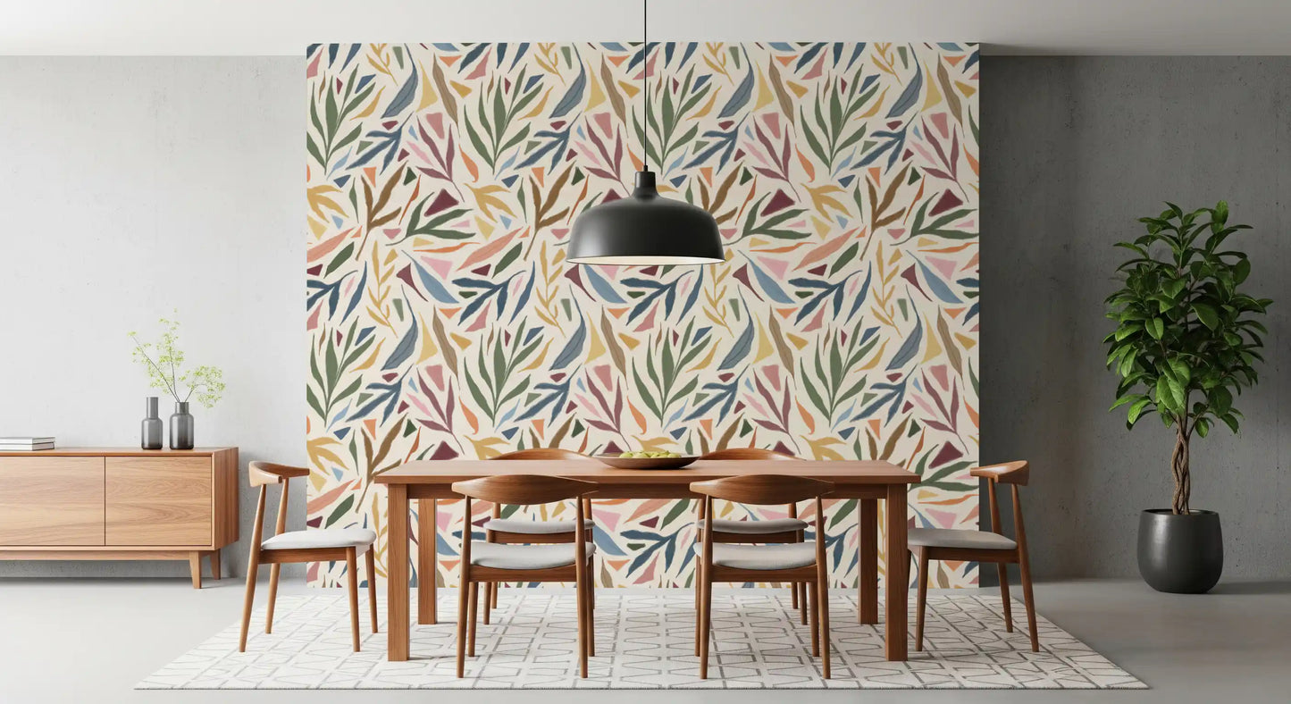 Tropical Painted Collage Wallpaper⁠