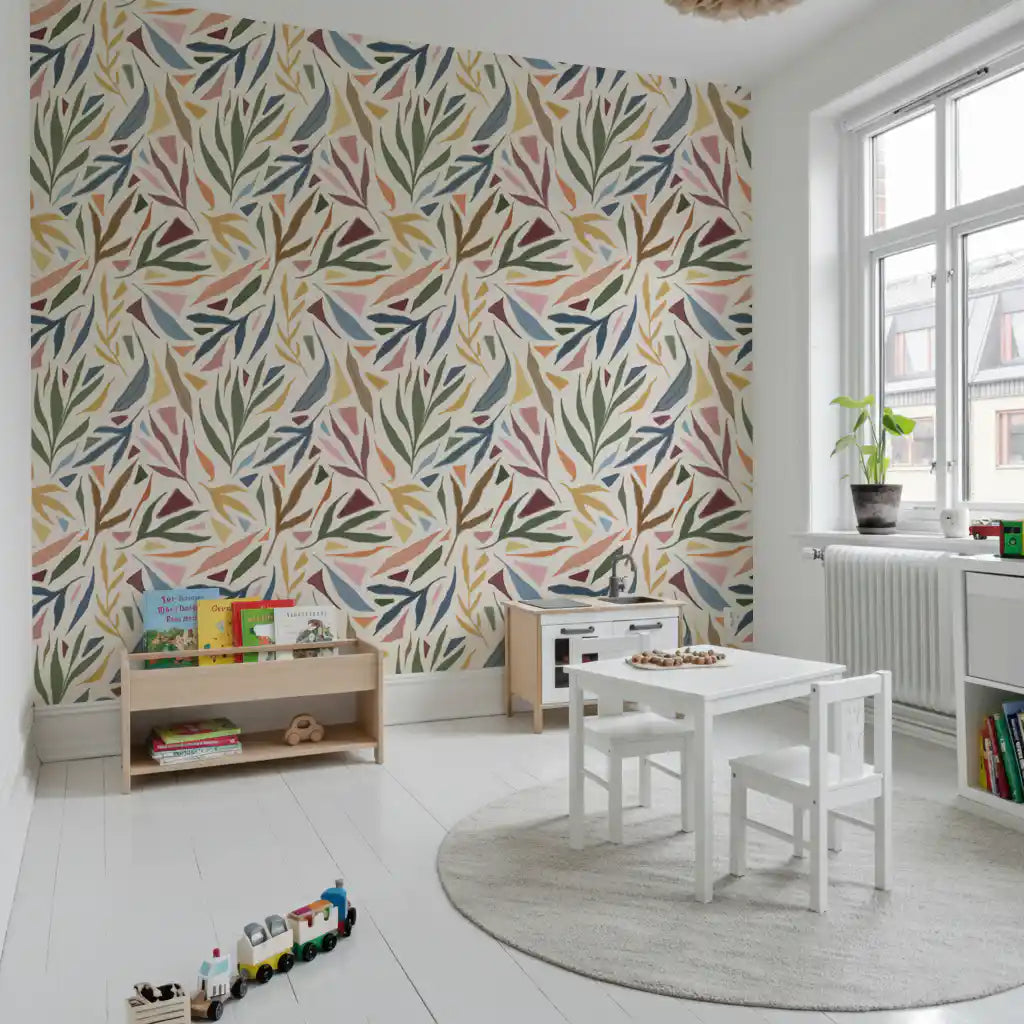 Tropical Painted Collage Wallpaper⁠