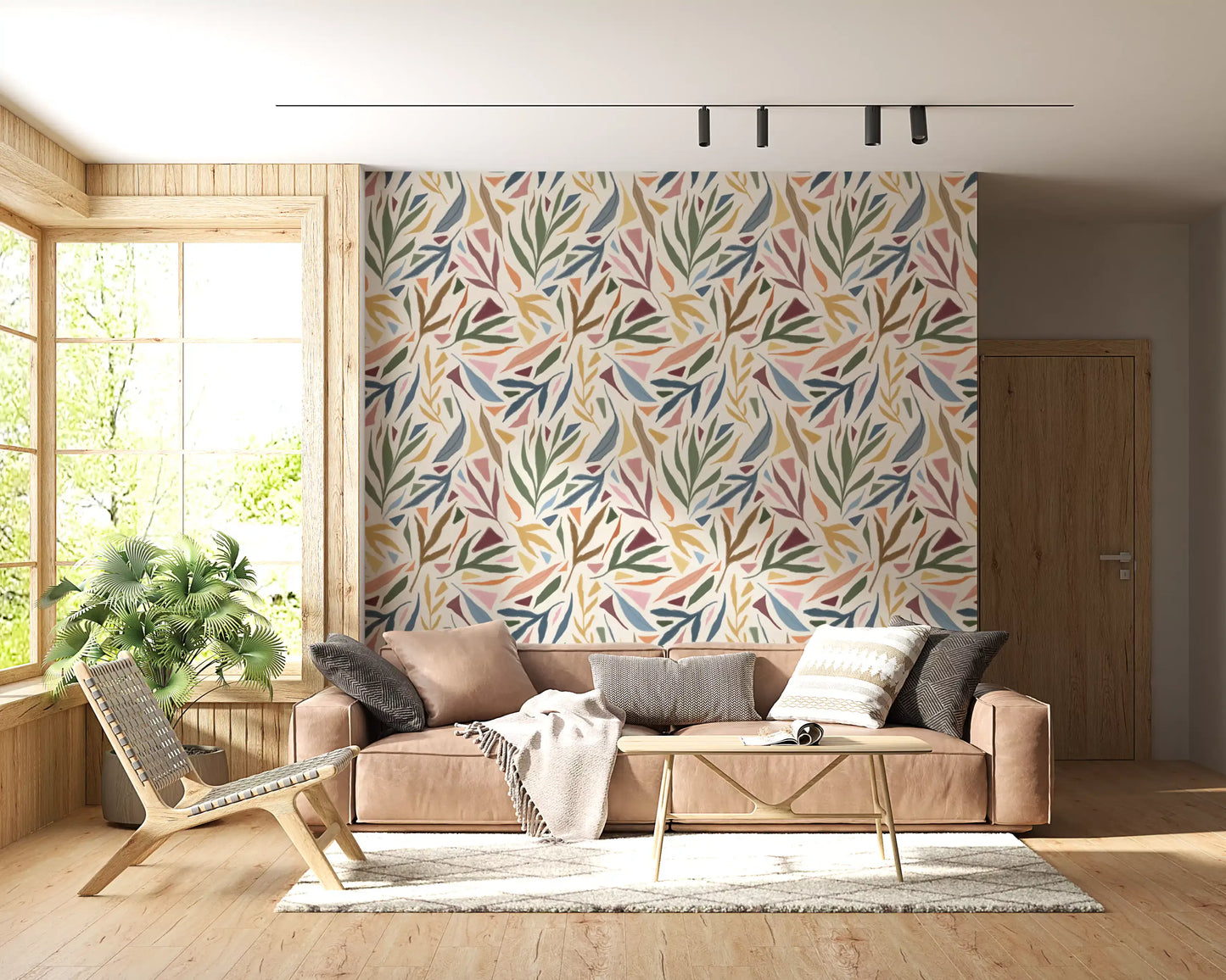 Tropical Painted Collage Wallpaper⁠