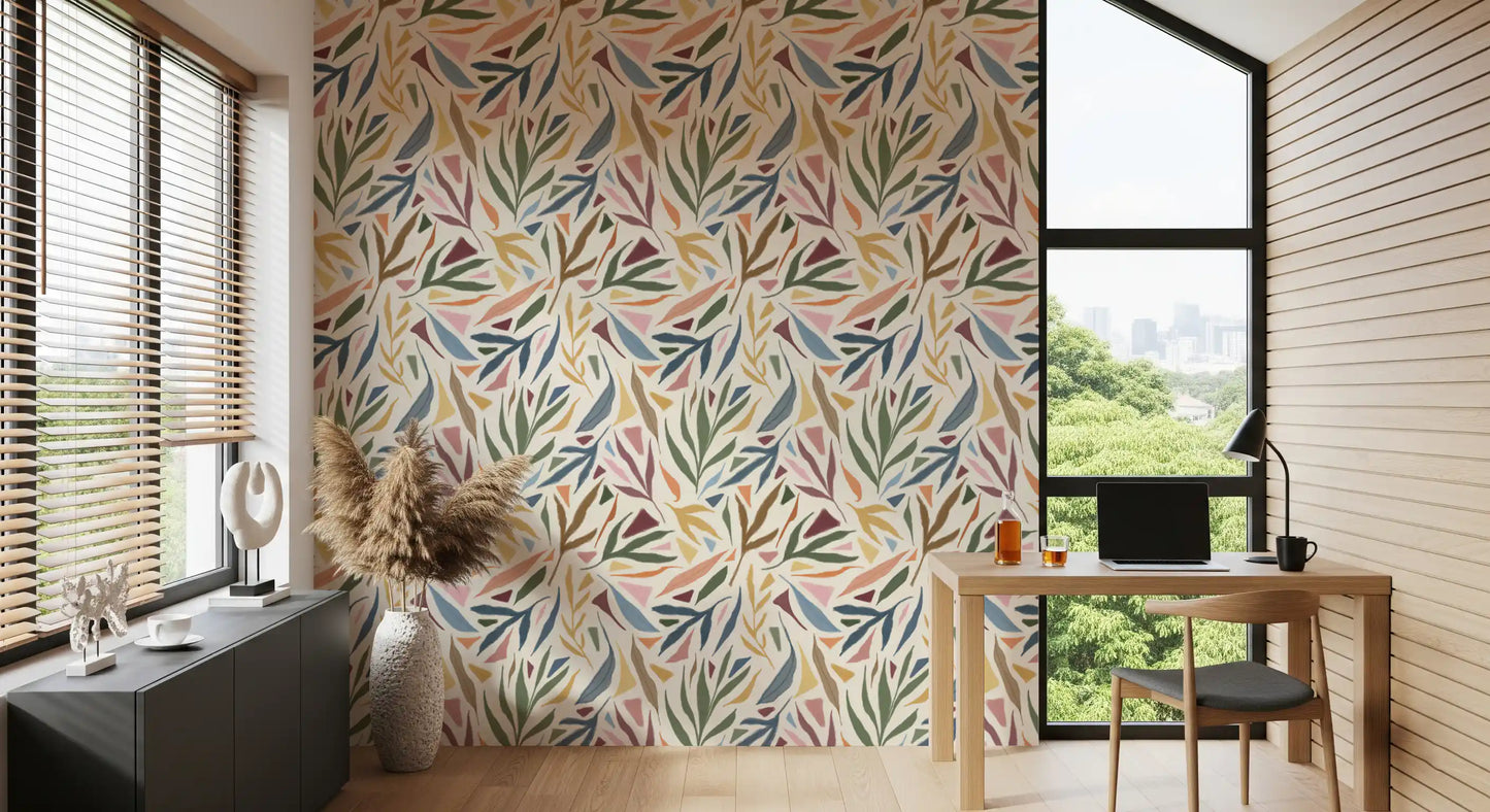 Tropical Painted Collage Wallpaper⁠