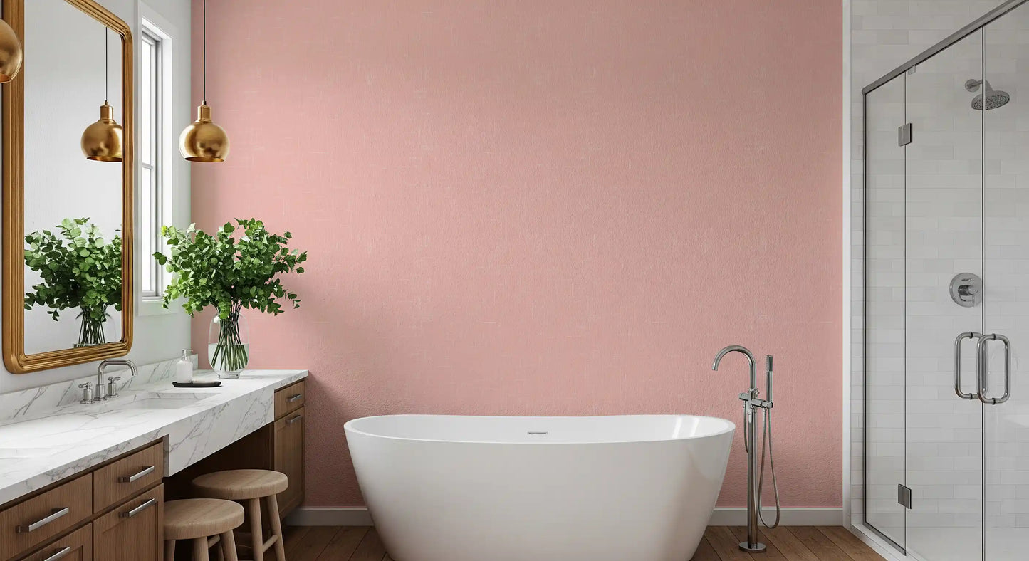Blush Pink Linen Texture Wallpaper Mid Century Modern Wallpaper⁠