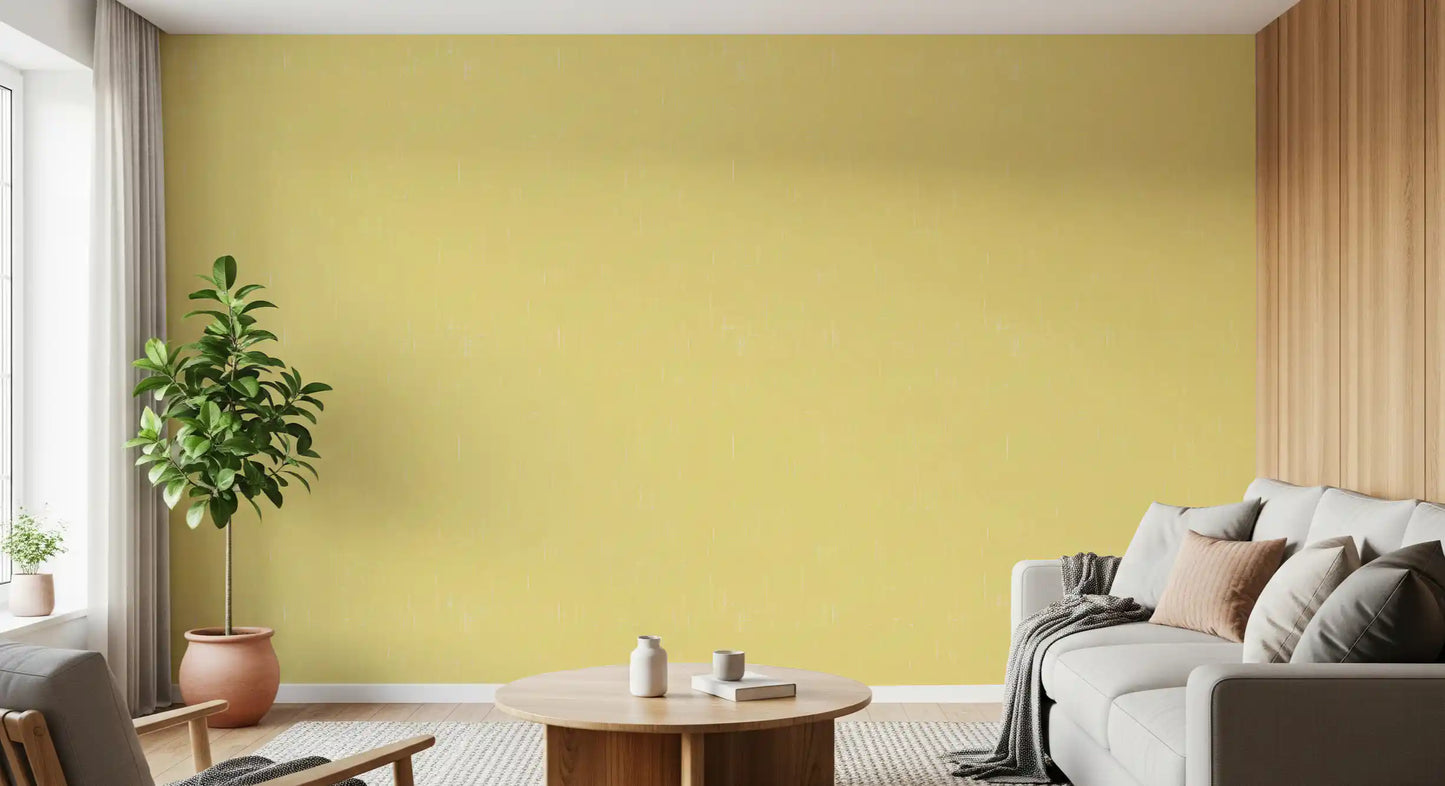 Butter Yellow Linen Texture Wallpaper Mid Century Modern Wallpaper⁠
