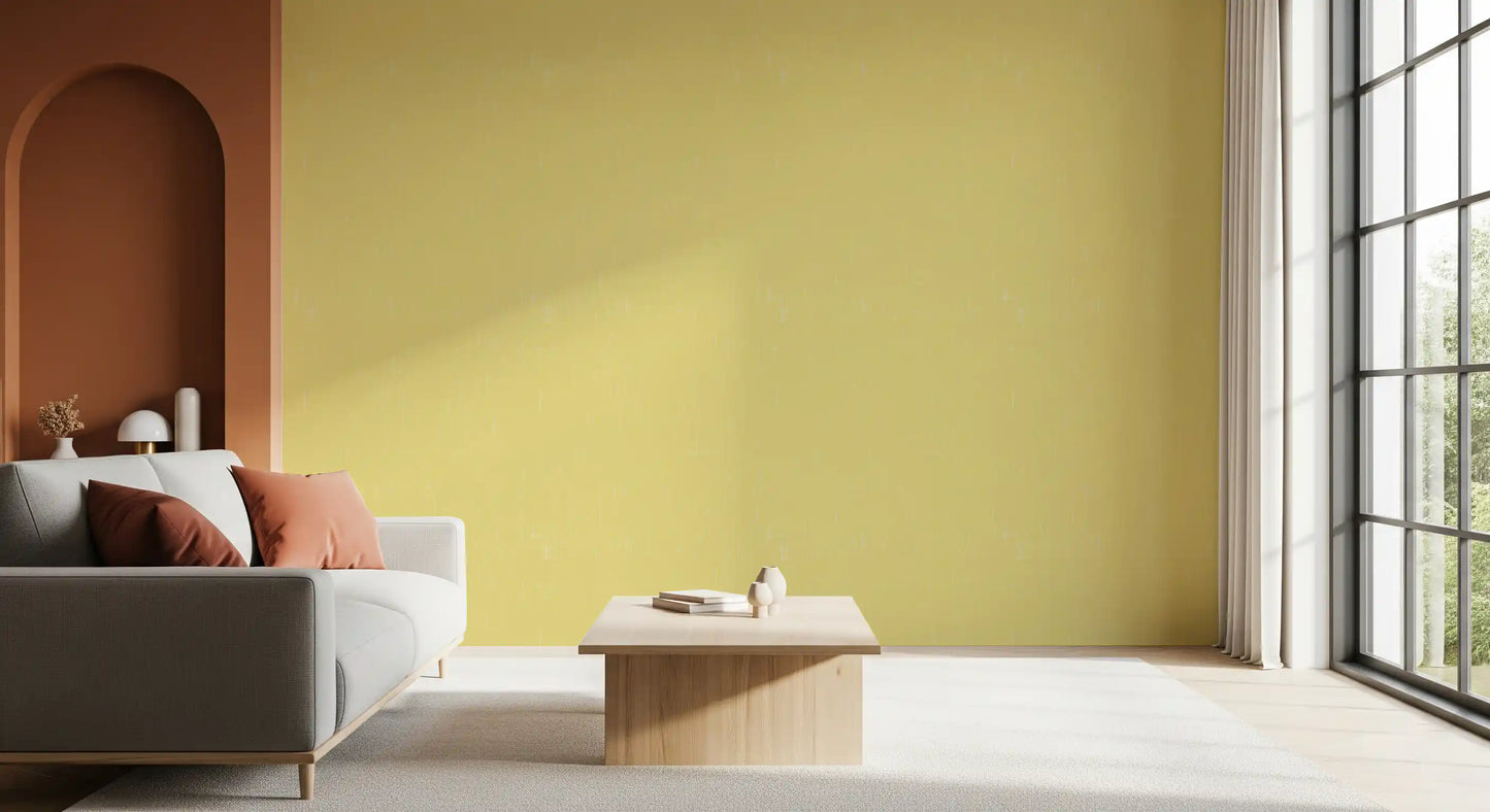 Butter Yellow Linen Texture Wallpaper Mid Century Modern Wallpaper⁠