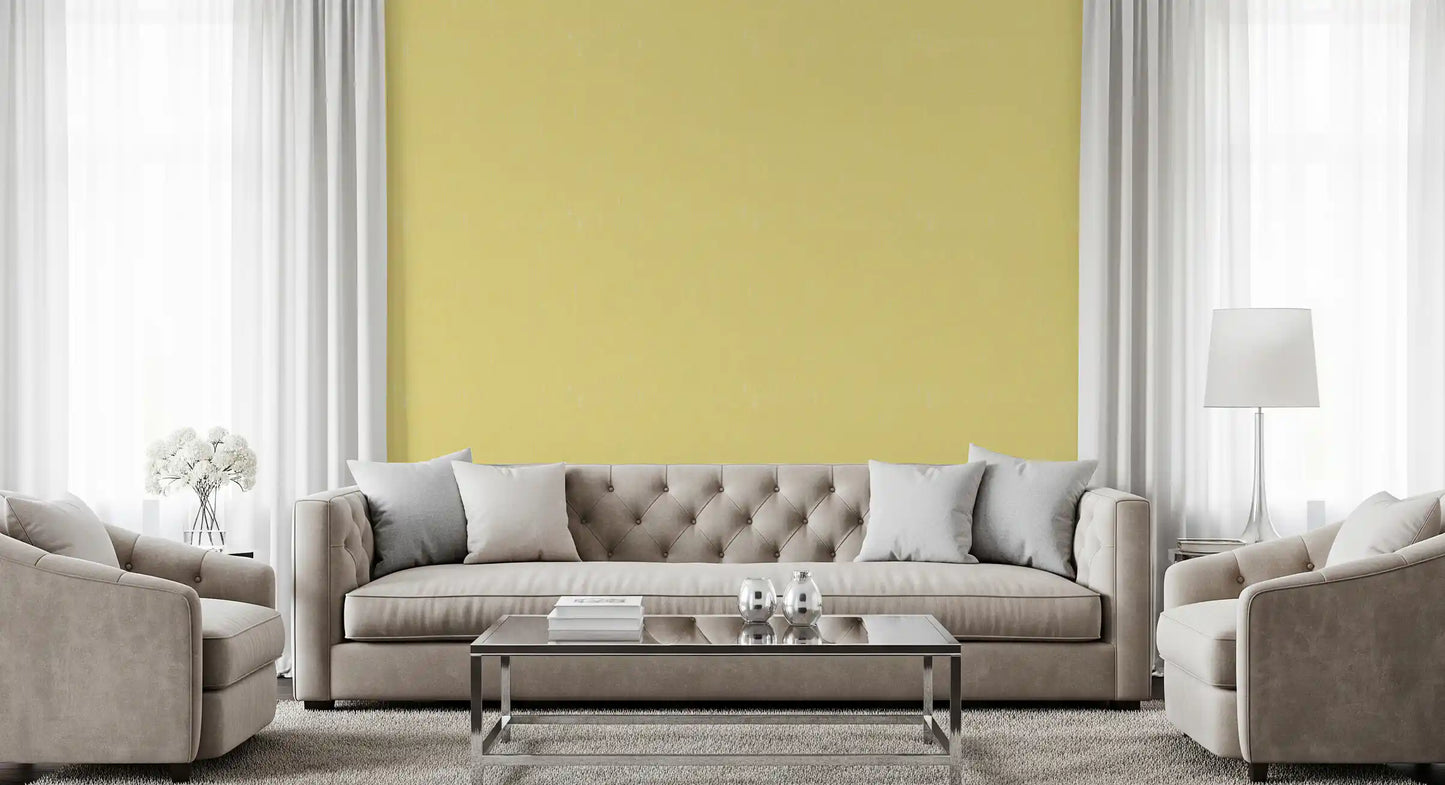 Butter Yellow Linen Texture Wallpaper Mid Century Modern Wallpaper⁠