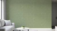 Living room with Sage Green Line Wallpaper and soft linen texture