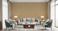 Living room with taupe modern wallpaper and a soft linen texture finish