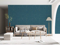 Teal Linen Texture Wallpaper with subtle linework and modern character