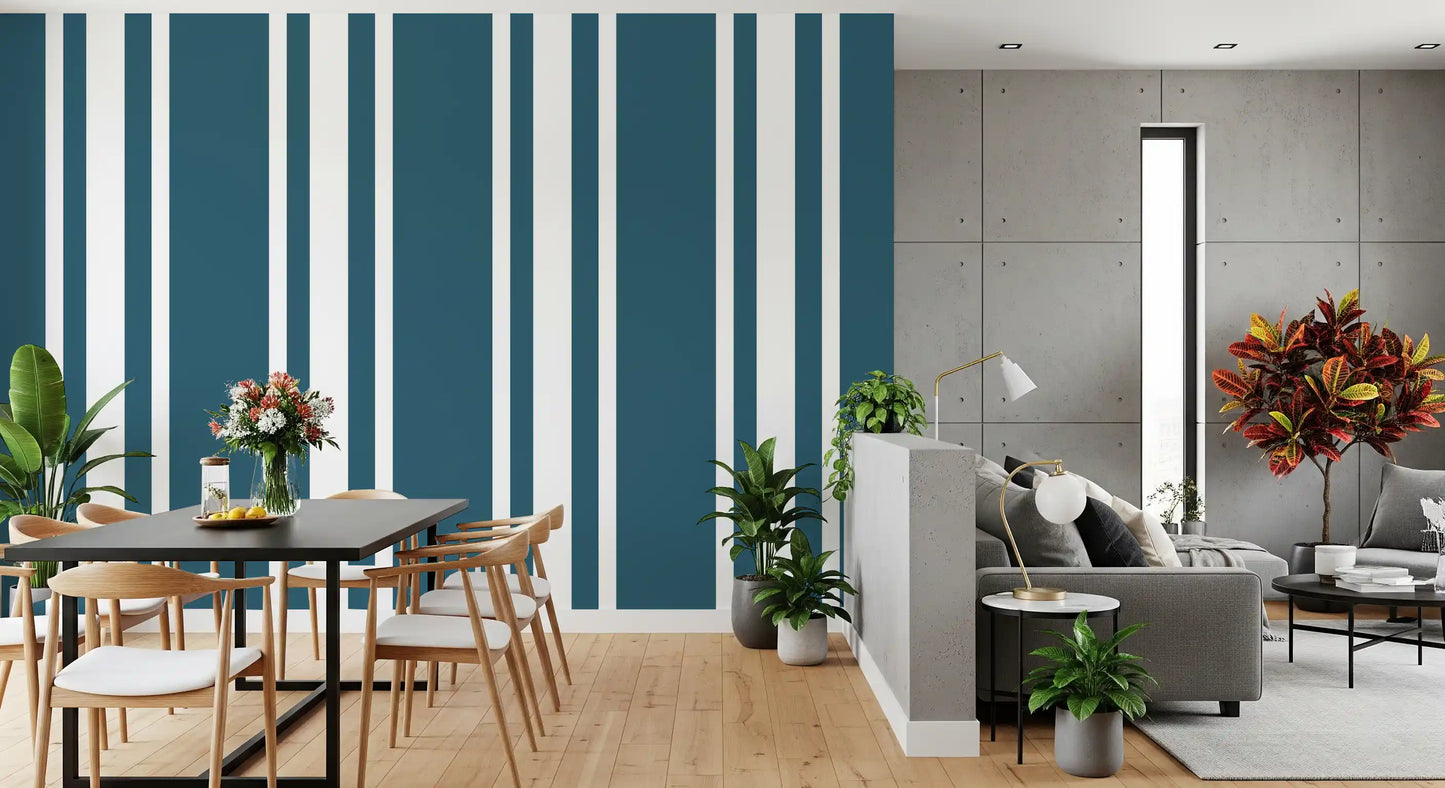 Blue Ticking Stripe Wallpaper Coastal Wallpaper⁠