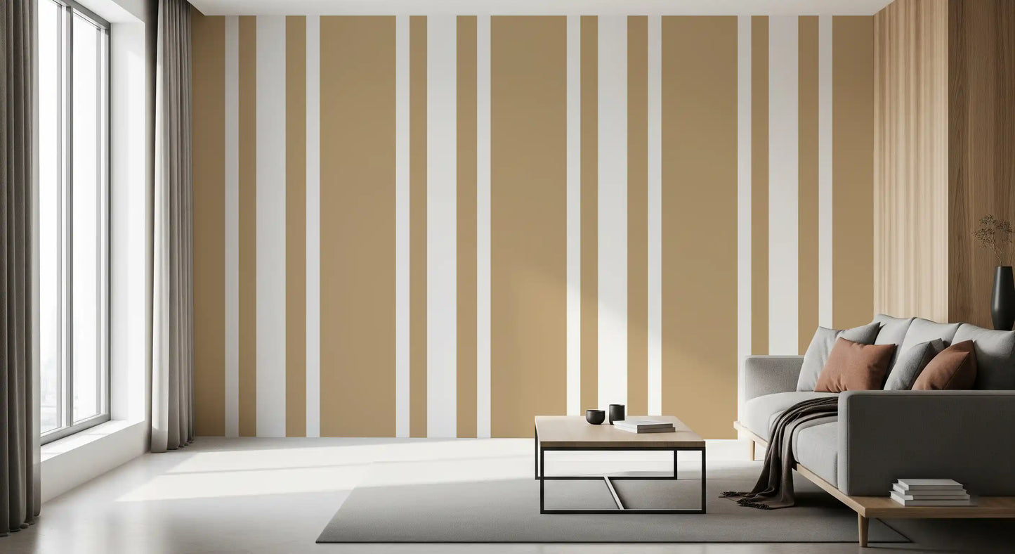 Taupe Ticking Stripe Wallpaper Neutral Farmhouse Wallpaper⁠