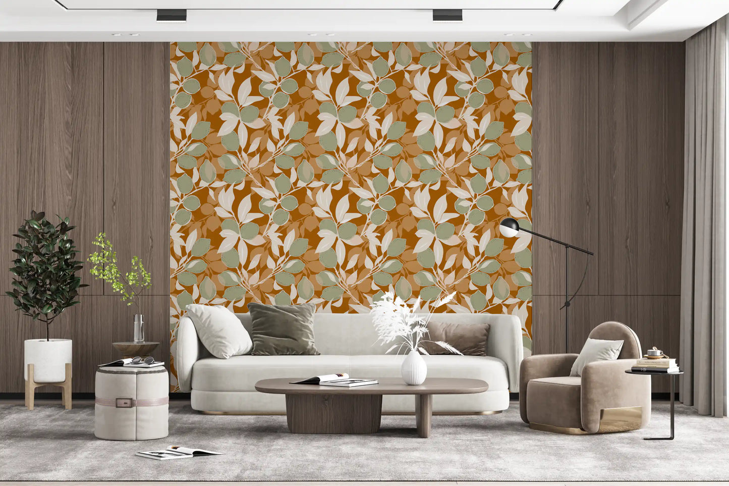 Sage Terracotta Lemon Wallpaper Mediterranean Kitchen Wallpaper⁠