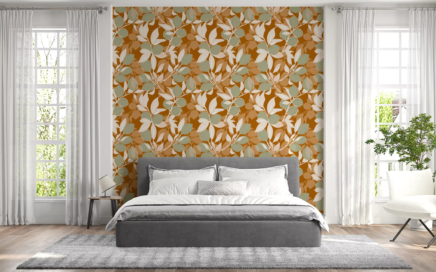 Sage Terracotta Lemon Wallpaper Mediterranean Kitchen Wallpaper⁠
