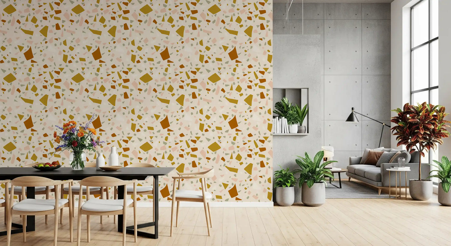Sage Terrazzo Wallpaper Mediterranean Neutral Wallpaper⁠