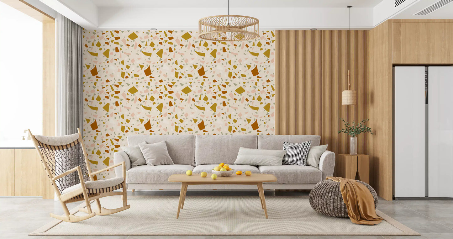 Sage Terrazzo Wallpaper Mediterranean Neutral Wallpaper⁠