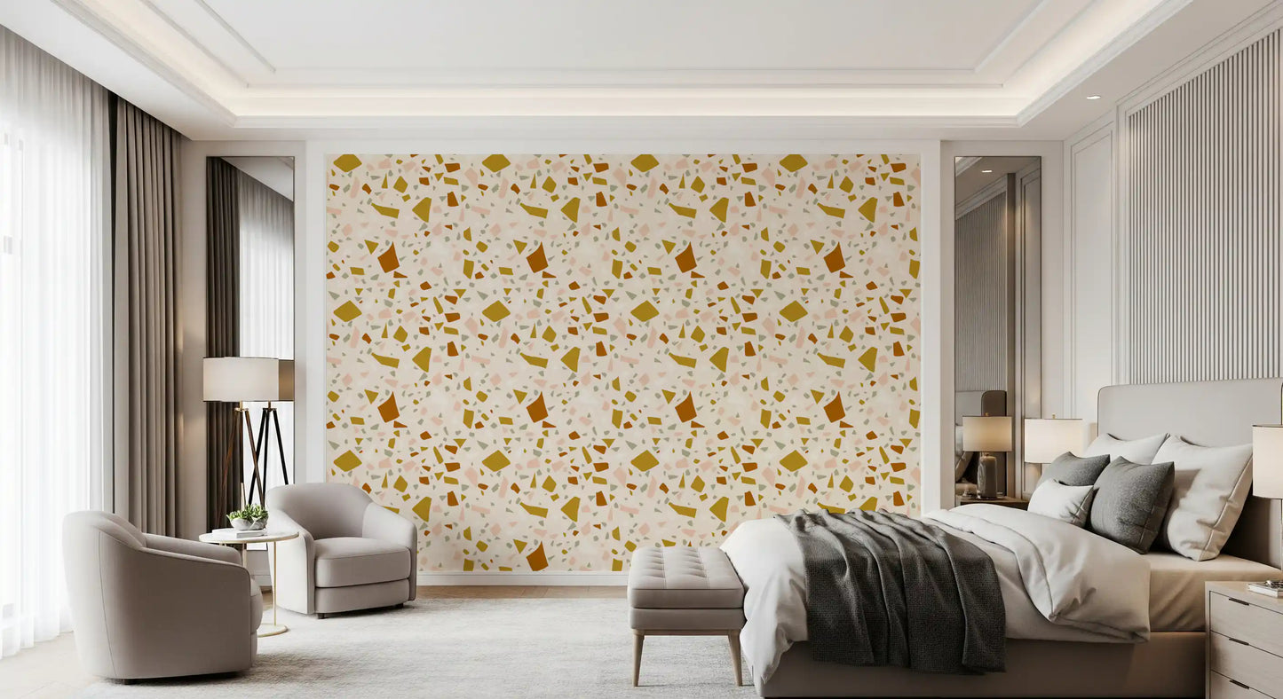 Sage Terrazzo Wallpaper Mediterranean Neutral Wallpaper⁠