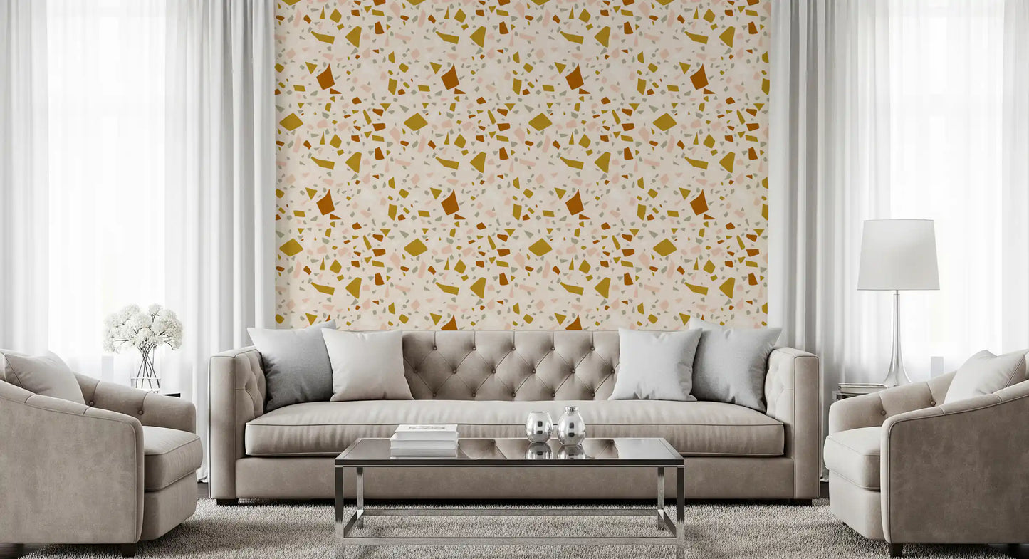 Sage Terrazzo Wallpaper Mediterranean Neutral Wallpaper⁠