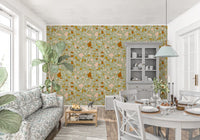 Irregular peach shapes create Mediterranean terrazzo wallpaper styling